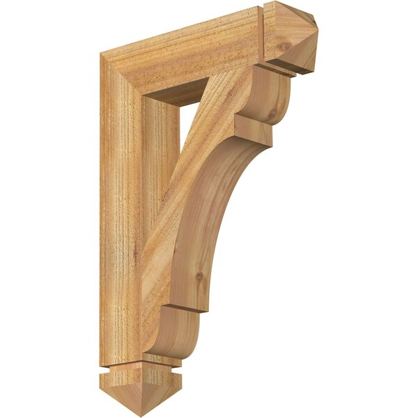 Ekena Millwork Olympic Arts & Crafts Rough Sawn Bracket, Western Red Cedar, 4"W x 18"D x 26"H BKT04X18X26OLY03RWR - main